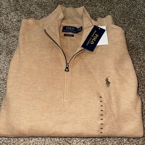 Mens Polo 3/4 zip sweater